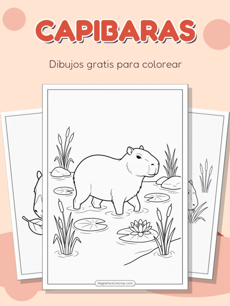 Miniatura de la colección Dibujos de capibaras para colorear